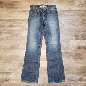 TBJ Jeans Boot Cut Bleach Faded Jeans 26